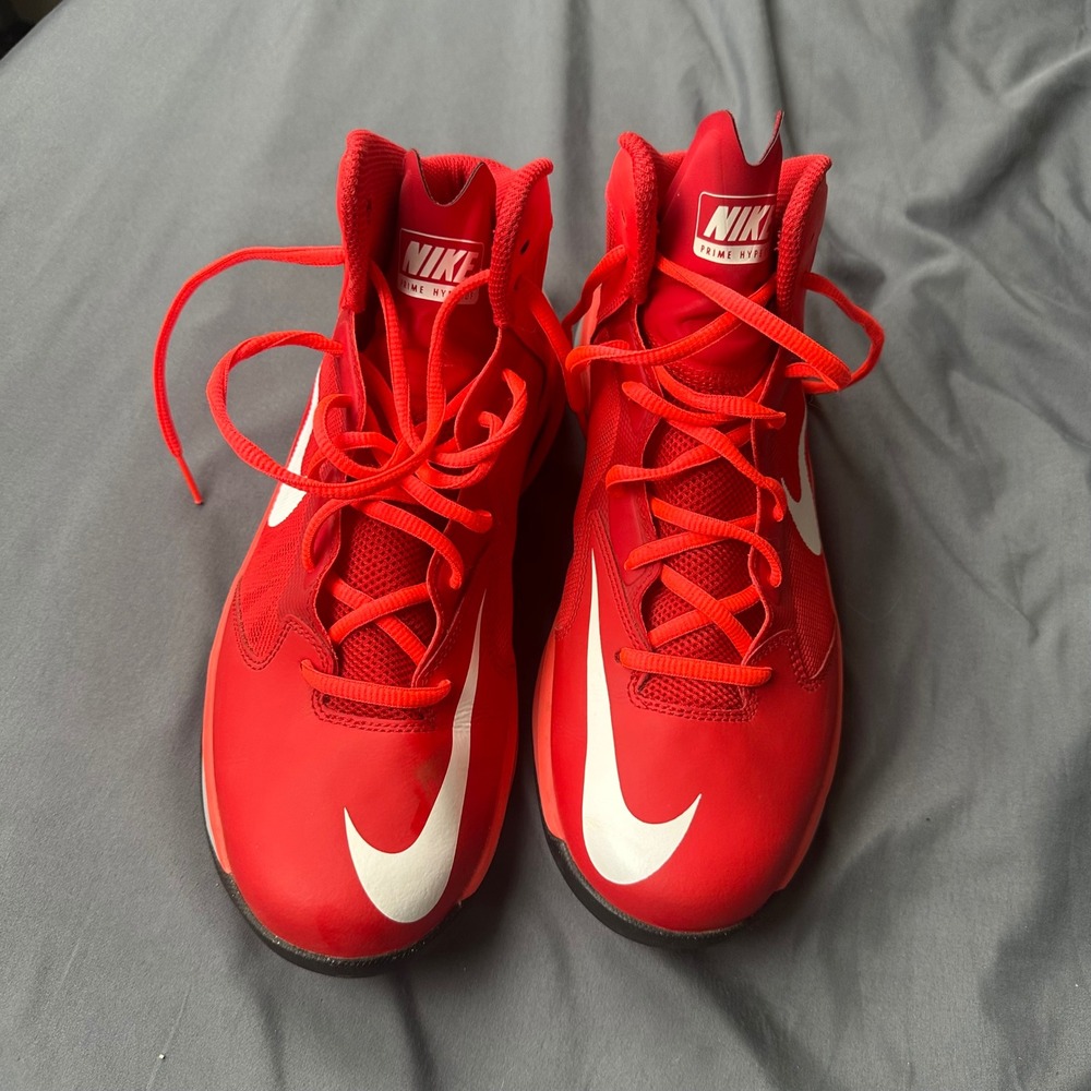 Nike Prime Hype DF Basketball Shoes University Red White 653711-600 Mens 8 - Picture 2 of 10